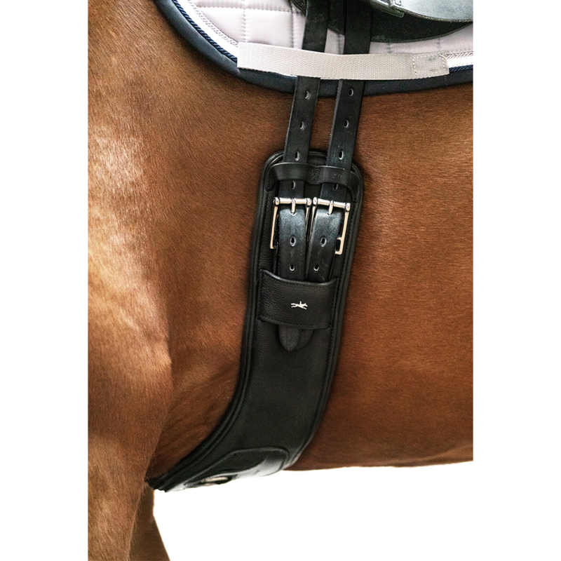 Schockemohle Pittsburgh Stretch Short Dressage Girth - Black/Silver-2
